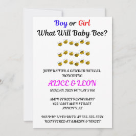 Invitación ¿Qué revelará el fiesta el sexo de Baby Bee?