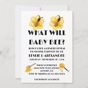 Invitación Qué revelará el género de Baby Bee