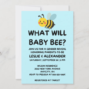 Invitación Qué revelará el género de Baby Bee