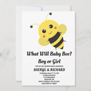 Invitación Qué revelará el género de Baby Bee