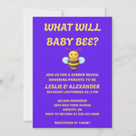 Invitación Qué revelará el género de Baby Bee
