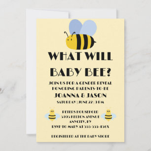 Invitación Qué revelará el género de Baby Bee