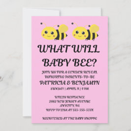 Invitación Qué revelará el género de Baby Bee