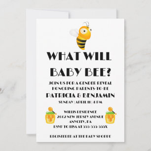 Invitación Qué revelará el género de Baby Bee