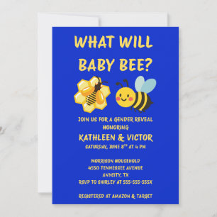 Invitación Qué revelará el género de Baby Bee