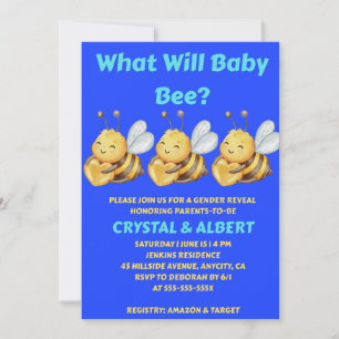 Invitación Qué revelará el género de Baby Bee