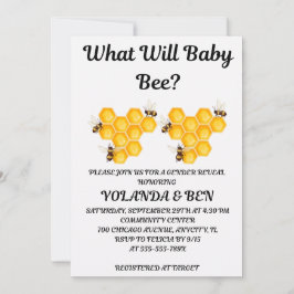 Invitación Qué revelará el género de Baby Bee