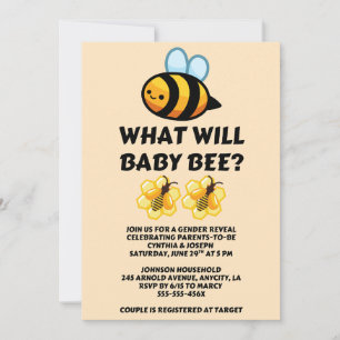 Invitación Qué revelará el género de Baby Bee