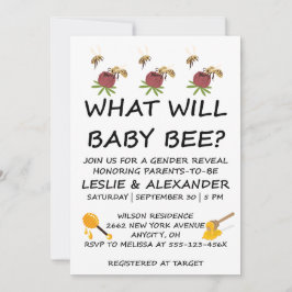 Invitación Qué revelará el género de Baby Bee