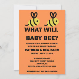 Invitación Qué revelará el género de Baby Bee