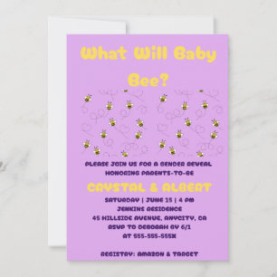 Invitación Qué revelará el género de Baby Bee