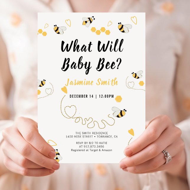 Invitación ¿Qué revelará el género de Baby Bee Bumblebee (Bee)