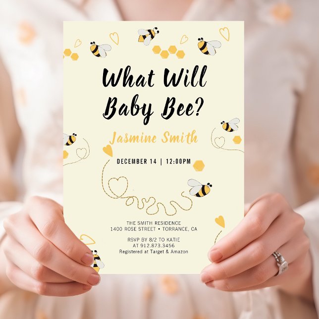 Invitación ¿Qué revelará el género de Baby Bee Bumblebee Mode (Bee)