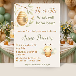 Invitación Qué revelará el género de Baby Bee Honey Bee