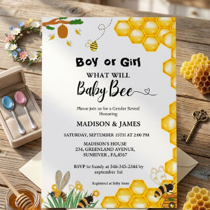 Invitación Qué revelará el género de las abejas bebés