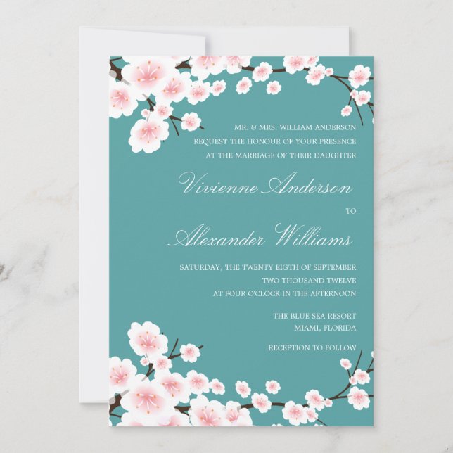INVITACIÓN QUE SE CASA DE LAS FLORES DE CEREZO EL (Anverso)