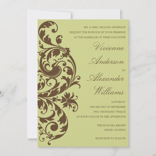 INVITACIÓN QUE SE CASA DEL FLOURISH EL %PIPE% DEL (Anverso)