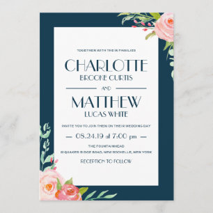 Invitación que se casa floreciente de Botanicals