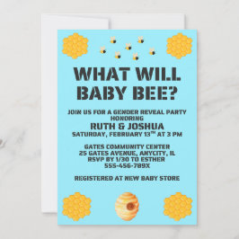 Invitación Qué será el género de Baby Bee Revelación