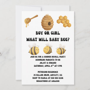 Invitación Qué será el sexo de Baby Bee 