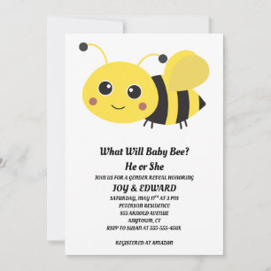 Invitación Qué será el sexo de Baby Bee Revelación