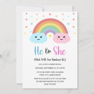 Invitación ¿Qué será nuestro arcoiris, revelación de género?