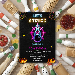 Invitación Que Strike sea un deporte azul genial Bowling 10 c