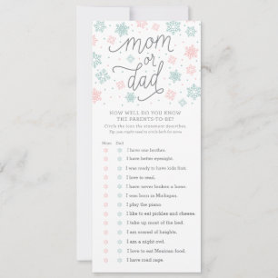 Invitación ¿Qué tan bien conoces el juego de Baby Shower Snow