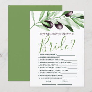Invitación Qué tan bien se sabe Bride Olive Brands Bridal Sho