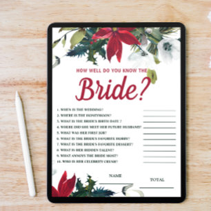 Invitación Qué tan bien se sabe Bride Poinsettia Bridal Showe