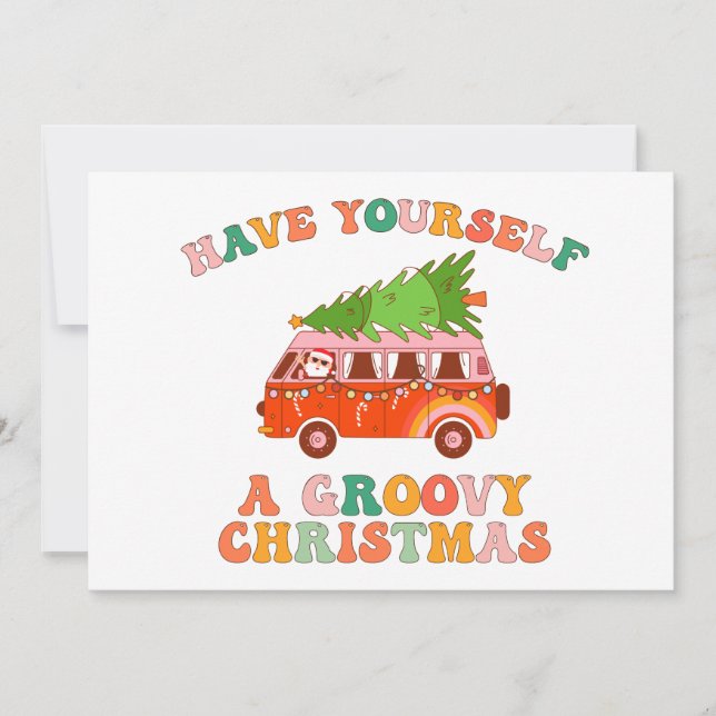 Invitación Que Tengas Navidades Groovy (Anverso)