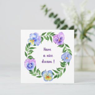 Invitación ¡Que tengas un buen sueño! Flores de acuarela  