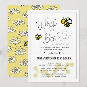 Invitación ¿Qué va a ser el género revelar Baby Shower blanco