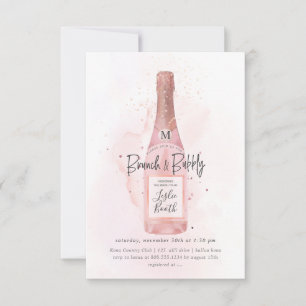 Invitación Quebrador de champán rosado de color PixDezines Bu