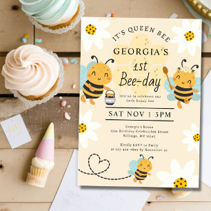 Invitación Queen Bee 1ª fiesta de cumpleaños