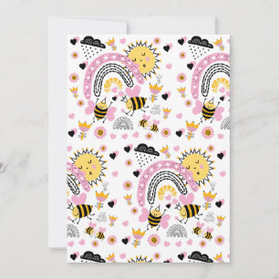 Invitación Queen BEES BFF, Baby Girl, Girly Gifts Pink