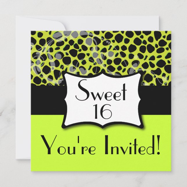 Invitación Quema verde limón dulce 16 cumpleaños (Anverso)