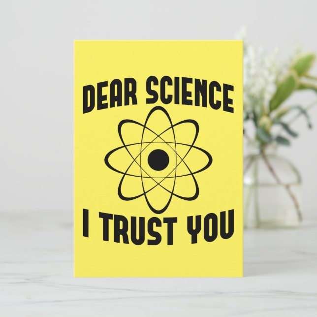 Invitación Querida ciencia, confío en ti - Gracioso profesor  (Anverso de pie)