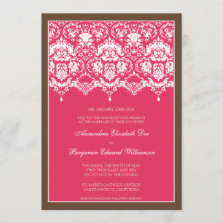 Invitación querida de la boda del cordón 5x7 del