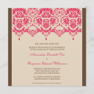 Invitación querida de la boda del cuadrado del