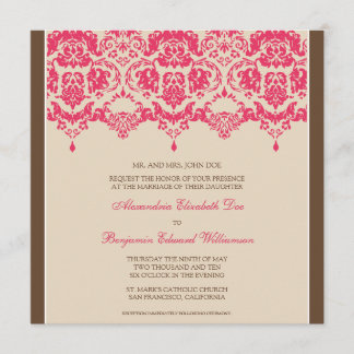 Invitación querida de la boda del cuadrado del