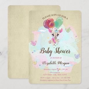 Invitación Querido bebé lindo, globos, ducha de bebé de marip
