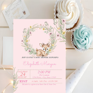 Invitación Querido Bebé Pequeño Baño de Bebé Floral