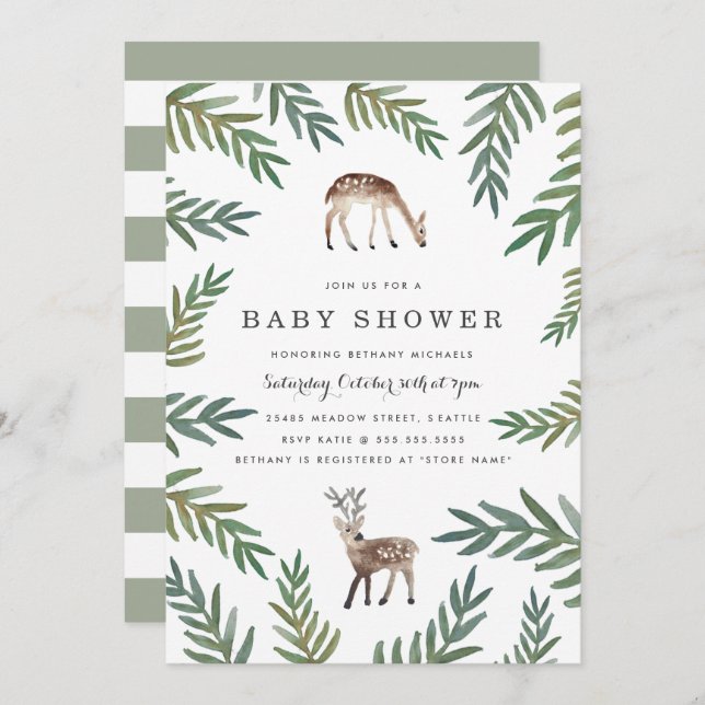 Invitación Querido Dearly Baby Shower (Anverso / Reverso)