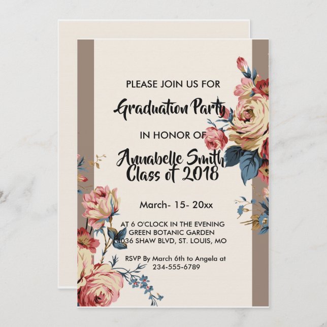 Invitación querido Graduación (Anverso / Reverso)