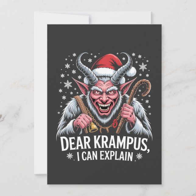Invitación Querido Krampus Puedo Explicar La Navidad Santa (Anverso)