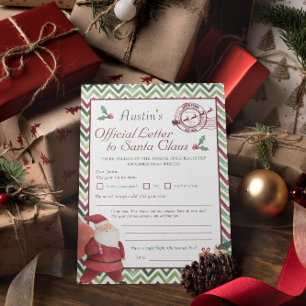 Invitación Querido Santa   Carta personalizada de niños a San