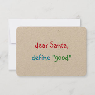 Invitación Querido Santa Define, buenos Navidades de vacacion