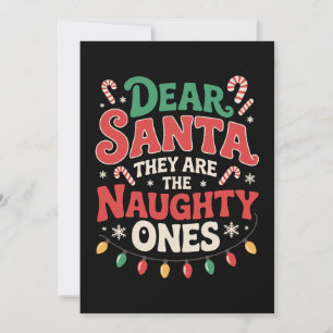 Invitación Querido Santa Ellos Son Los Traviesos Navidad