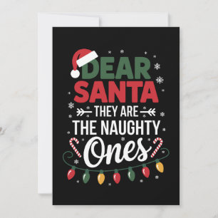 Invitación Querido Santa Ellos Son Los Traviesos Navidad